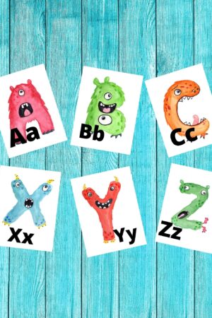 Adorable Monster Alphabet Flash cards