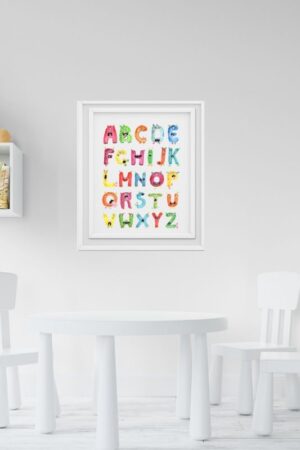 Monster Alphabet child's room Poster (Preschool, Kindergarten, homeschool, Child's Bedroom decor)